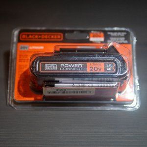 BLACK+DECKER 20V MAX Battery, 1.5Ah Lithium Ion Battery, Black (LBXR20)